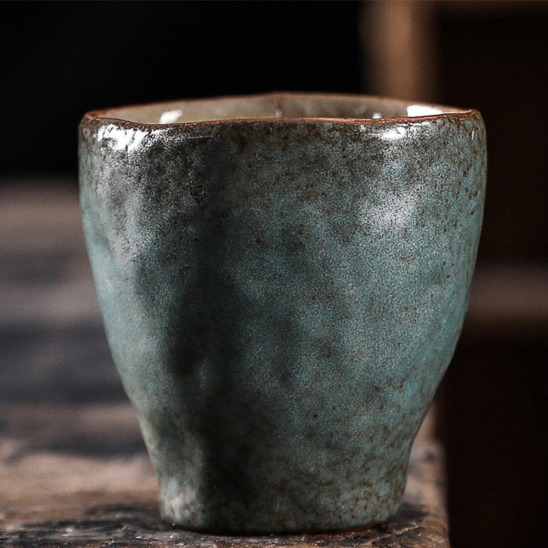 Buddha Stones Lotus Pod Leaf Flower Auspicious Clouds Ceramic Teacup Kung Fu Tea Cup - Green Water Ripples 5.5cm*5.6cm*59ml - image 16