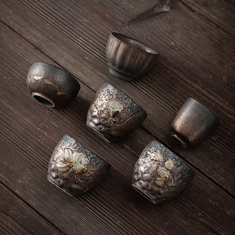 Buddha Stones Lotus Pod Leaf Flower Auspicious Clouds Ceramic Teacup Kung Fu Tea Cup - image 19