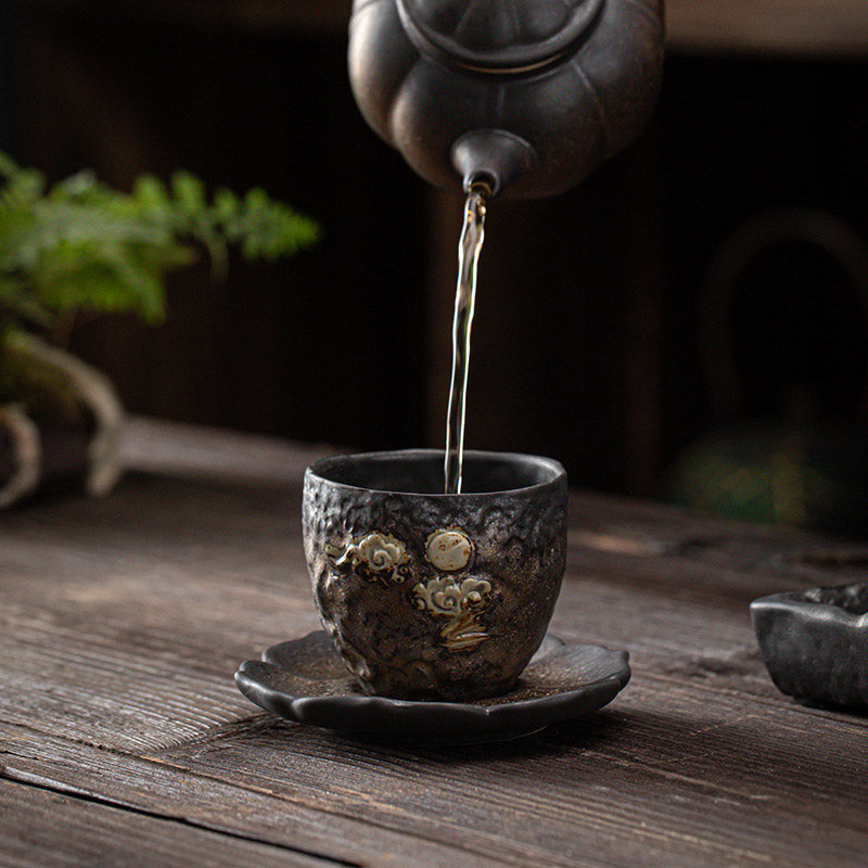 Buddha Stones Lotus Pod Leaf Flower Auspicious Clouds Ceramic Teacup Kung Fu Tea Cup - image 9