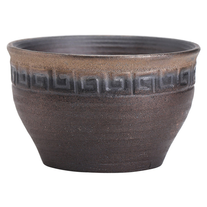 Buddha Stones Simple Brown Striped Texture Ceramic Teacup Kung Fu Tea Cup Bowl - image 12