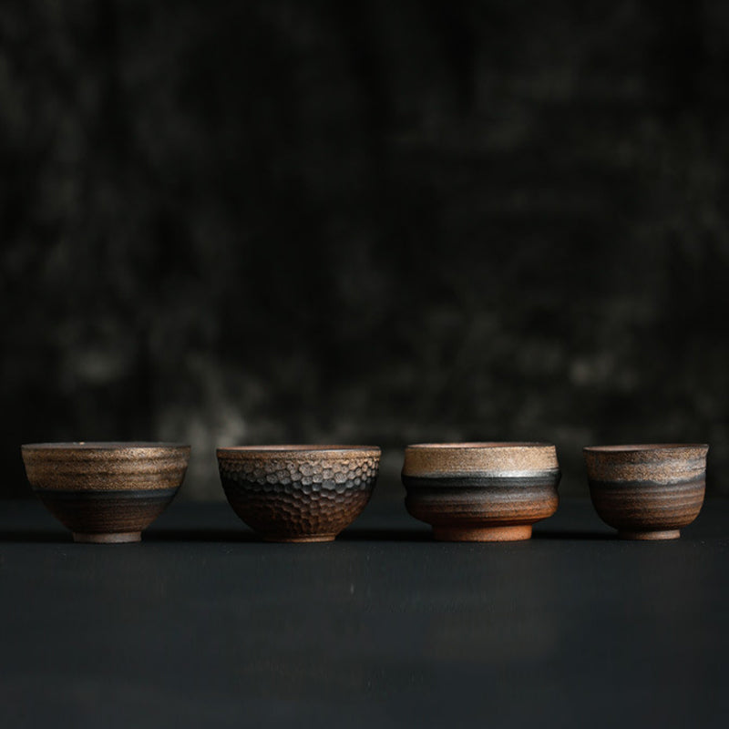 Buddha Stones Simple Brown Striped Texture Ceramic Teacup Kung Fu Tea Cup Bowl - image 25