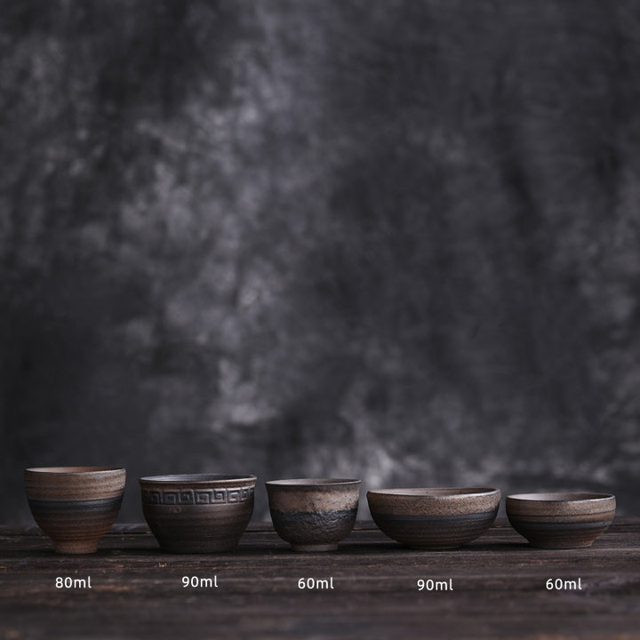 Buddha Stones Simple Brown Striped Texture Ceramic Teacup Kung Fu Tea Cup Bowl - image 26