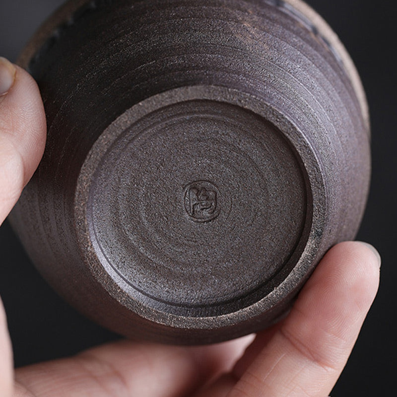Buddha Stones Simple Brown Striped Texture Ceramic Teacup Kung Fu Tea Cup Bowl - image 10