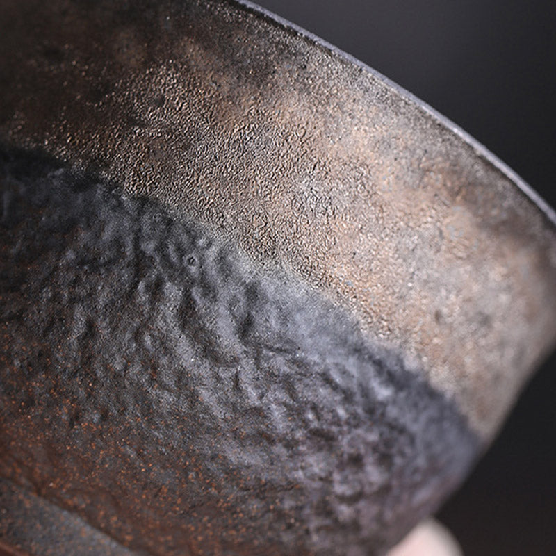 Buddha Stones Simple Brown Striped Texture Ceramic Teacup Kung Fu Tea Cup Bowl - image 5