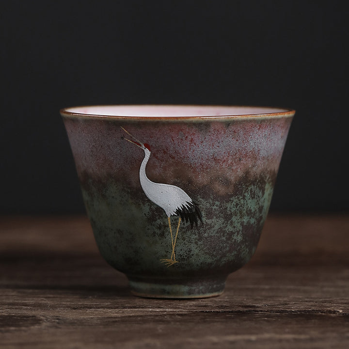 Buddha Stones Auspicious Crane Ceramic Teacup Kung Fu Tea Cup Bowl - 6.2cm*4.8cm*70ml - image 11