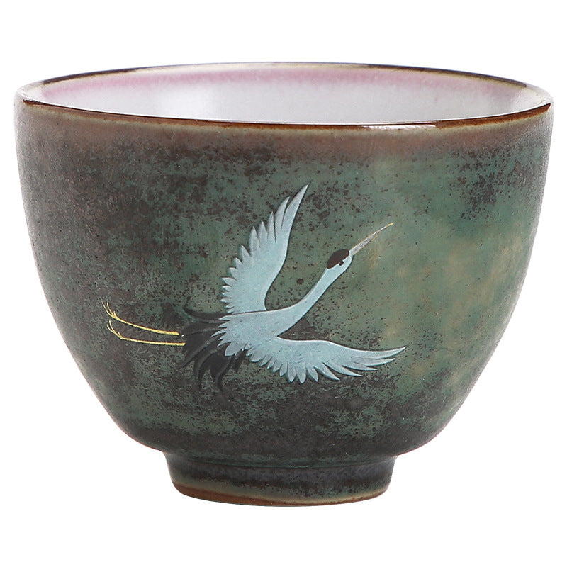 Buddha Stones Auspicious Crane Ceramic Teacup Kung Fu Tea Cup Bowl - image 10