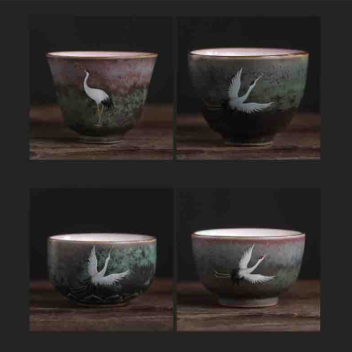 Buddha Stones Auspicious Crane Ceramic Teacup Kung Fu Tea Cup Bowl - image 16