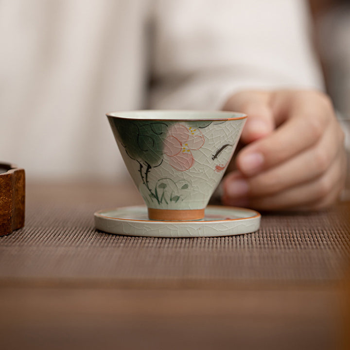 Buddha Stones Persimmon Boat Koi Fish Lotus Ceramic Teacup Kung Fu Tea Cup 50ml - image 10