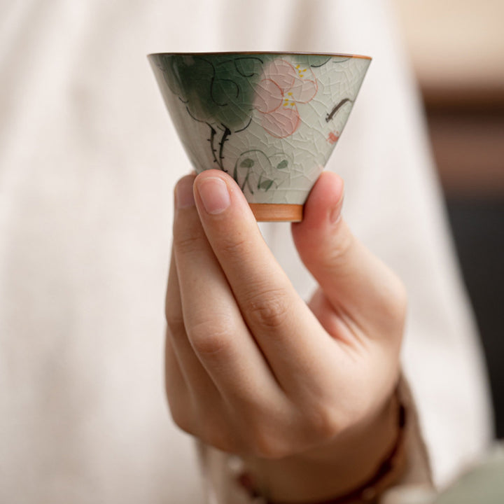 Buddha Stones Persimmon Boat Koi Fish Lotus Ceramic Teacup Kung Fu Tea Cup 50ml - image 9