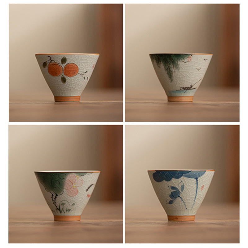 Buddha Stones Persimmon Boat Koi Fish Lotus Ceramic Teacup Kung Fu Tea Cup 50ml - image 19