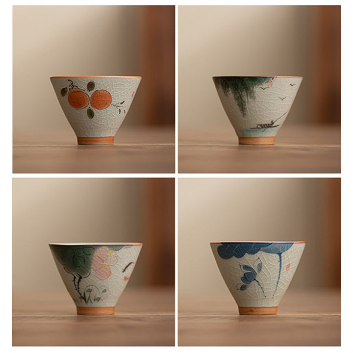 Buddha Stones Persimmon Boat Koi Fish Lotus Ceramic Teacup Kung Fu Tea Cup 50ml - image 19