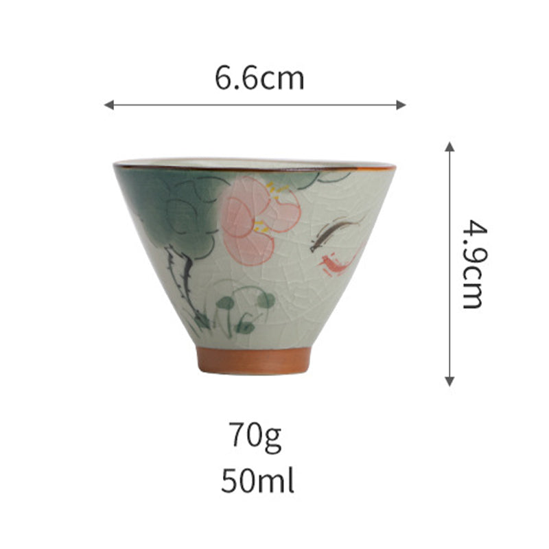 Buddha Stones Persimmon Boat Koi Fish Lotus Ceramic Teacup Kung Fu Tea Cup 50ml - image 13