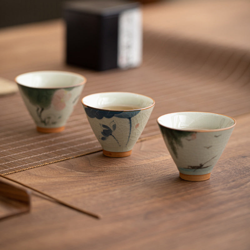 Buddha Stones Persimmon Boat Koi Fish Lotus Ceramic Teacup Kung Fu Tea Cup 50ml - image 16