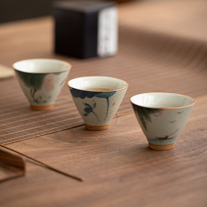 Buddha Stones Persimmon Boat Koi Fish Lotus Ceramic Teacup Kung Fu Tea Cup 50ml - image 16