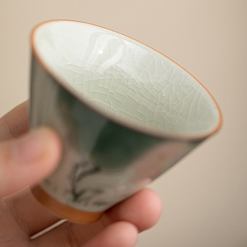 Buddha Stones Persimmon Boat Koi Fish Lotus Ceramic Teacup Kung Fu Tea Cup 50ml - image 7