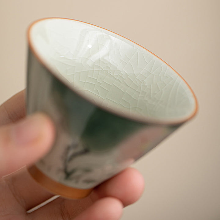 Buddha Stones Persimmon Boat Koi Fish Lotus Ceramic Teacup Kung Fu Tea Cup 50ml - image 7