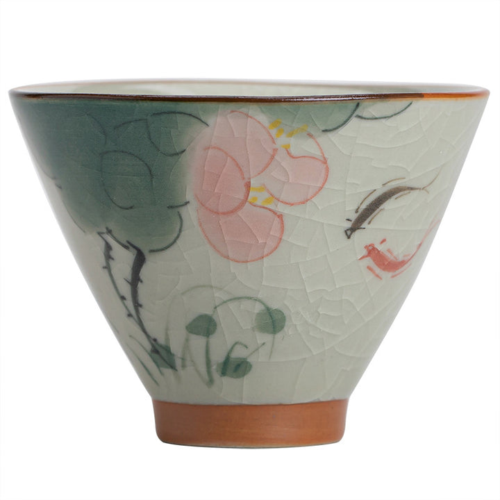 Buddha Stones Persimmon Boat Koi Fish Lotus Ceramic Teacup Kung Fu Tea Cup 50ml - image 14