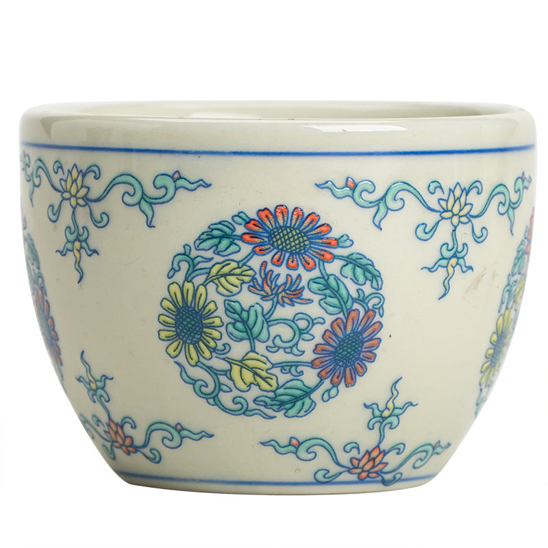 Buddha Stones Koi Fish Arowana Peony Sunflower Ceramic Teacup Kung Fu Tea Cup 60ml - image 14