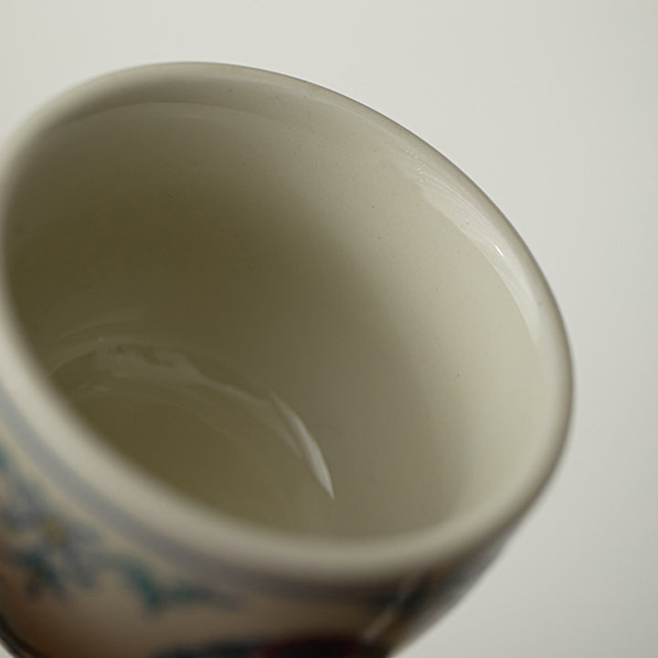 Buddha Stones Koi Fish Arowana Peony Sunflower Ceramic Teacup Kung Fu Tea Cup 60ml - image 11