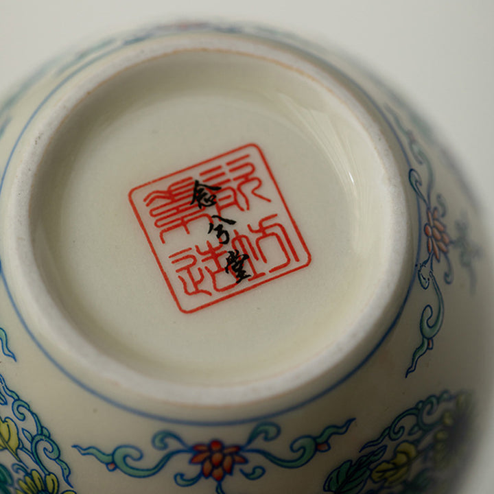 Buddha Stones Koi Fish Arowana Peony Sunflower Ceramic Teacup Kung Fu Tea Cup 60ml - image 12