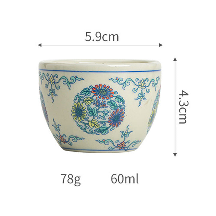 Buddha Stones Koi Fish Arowana Peony Sunflower Ceramic Teacup Kung Fu Tea Cup 60ml - image 13