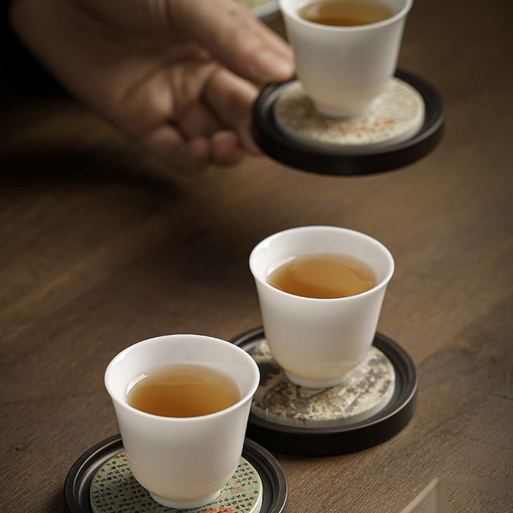 Buddha Stones Plum Blossom Peach Heart Sutra Loquat Magnolia Persimmon Ceramic Cup Mat Pad Coaster Kung Fu Tea Mat - image 20