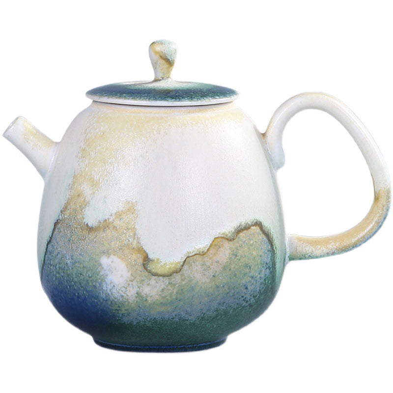 Buddha Stones Green Beige Chinese Gongfu Tea Ceramic Kung Fu Teapot 230ml - image 7