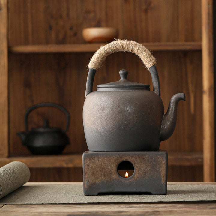 Buddha Stones Retro Brown Chinese Gongfu Tea Ceramic Kung Fu Teapot 700ml With Base - image 6