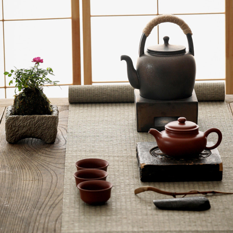 Buddha Stones Retro Brown Chinese Gongfu Tea Ceramic Kung Fu Teapot 700ml With Base - image 15
