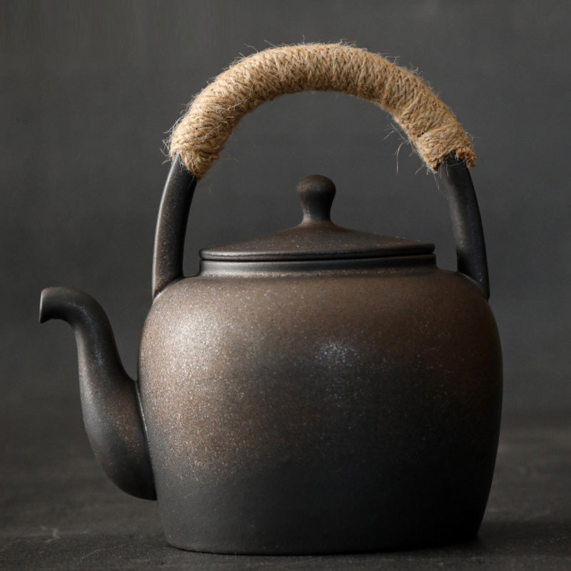 Buddha Stones Retro Brown Chinese Gongfu Tea Ceramic Kung Fu Teapot 700ml With Base - image 12