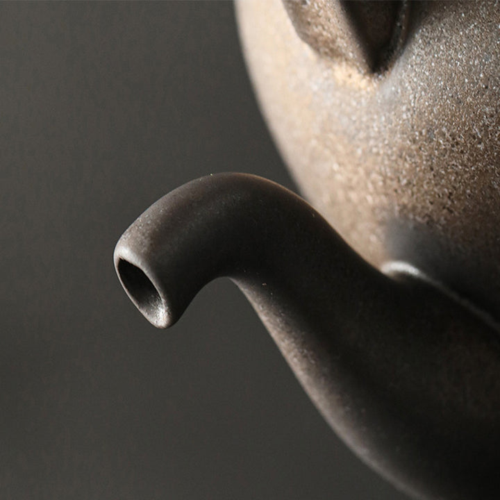 Buddha Stones Retro Brown Chinese Gongfu Tea Ceramic Kung Fu Teapot 700ml With Base - image 7