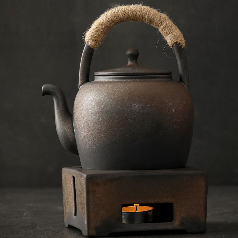 Buddha Stones Retro Brown Chinese Gongfu Tea Ceramic Kung Fu Teapot 700ml With Base - image 5