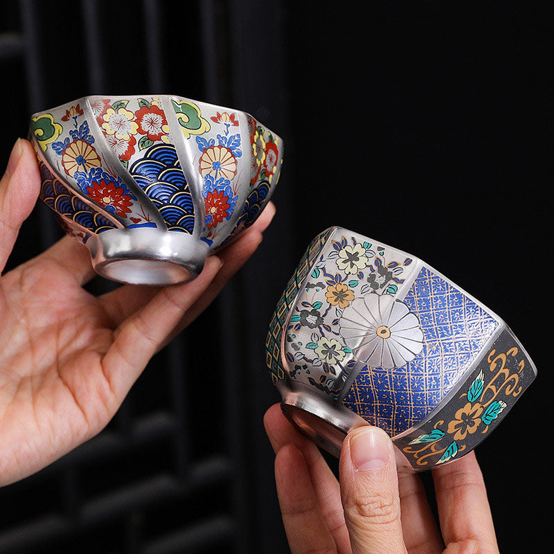 Buddha Stones Chrysanthemum Flowers Ceramic Teacup Kung Fu Tea Cup - image 0
