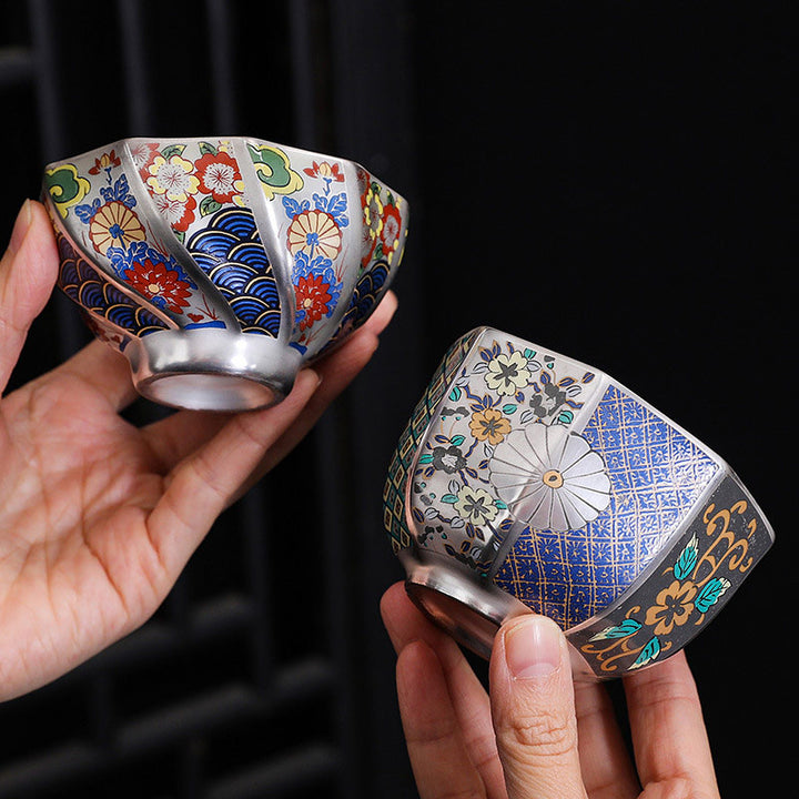 Buddha Stones Chrysanthemum Flowers Ceramic Teacup Kung Fu Tea Cup - image 0