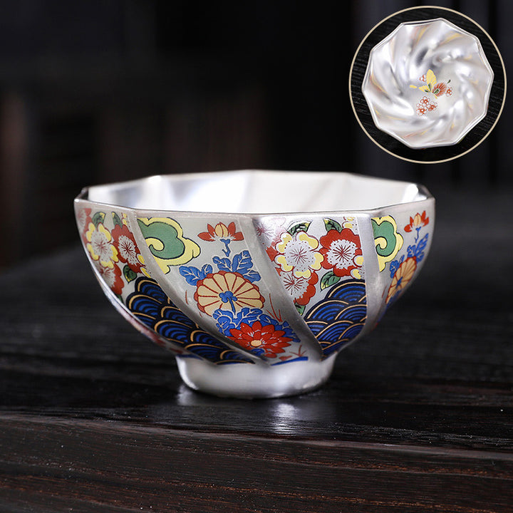 Buddha Stones Chrysanthemum Flowers Ceramic Teacup Kung Fu Tea Cup - Flowers 8.7cm*4.7cm*100ml - image 14