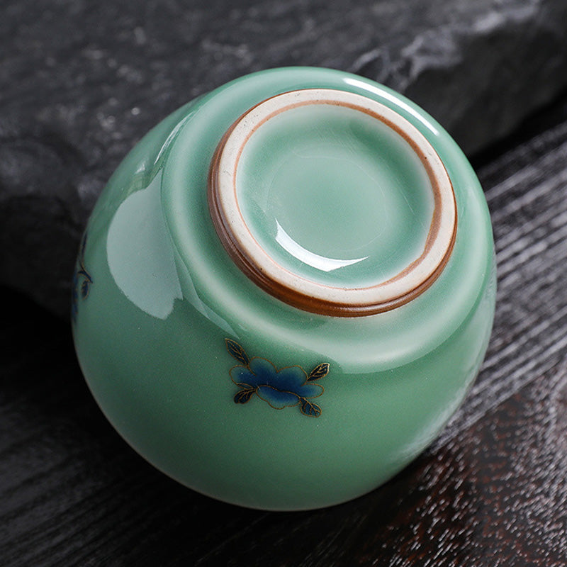 Buddha Stones Butterfly Goldfish Lotus Koi Fish Ceramic Teacup Kung Fu Tea Cup 120ml - image 3