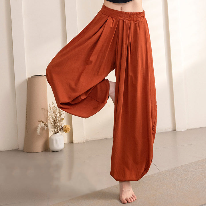 Buddha Stones Simple Design Trousers Sports Fitness Yoga Women's Yoga Pants - Red Pants - US12，UK/AU16，EU44 (XL) - image 0