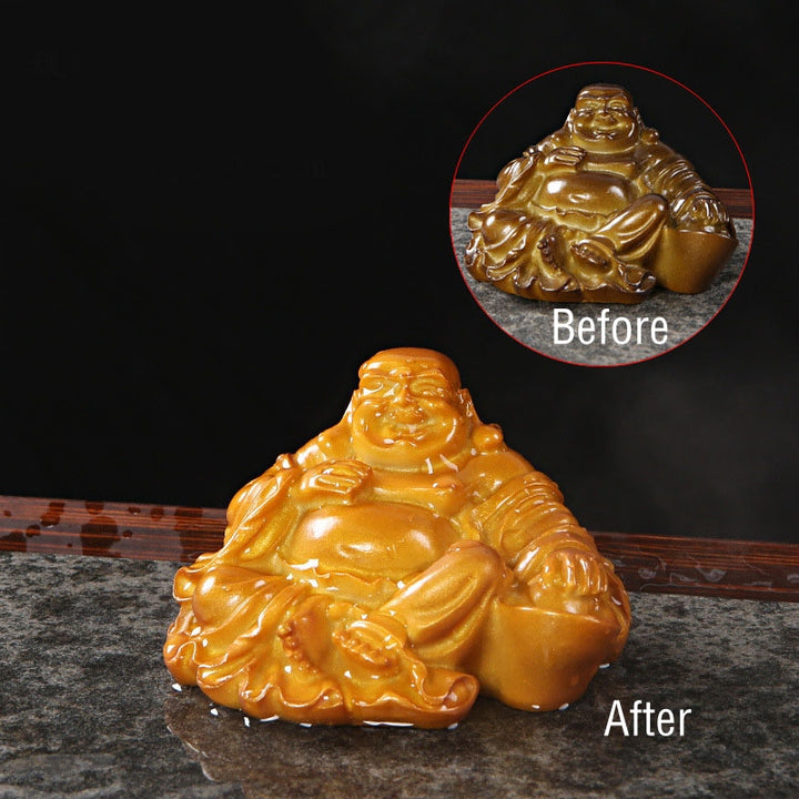 Buddha Stones Color Changing Laughing Buddha Resin Tea Pet Wealth Home Figurine Decoration - Gold Laughing Buddha 8*7*4.5cm - image 17