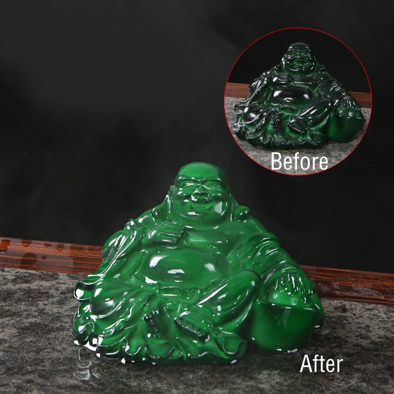 Buddha Stones Color Changing Laughing Buddha Resin Tea Pet Wealth Home Figurine Decoration - Green Laughing Buddha 8*7*4.5cm - image 18