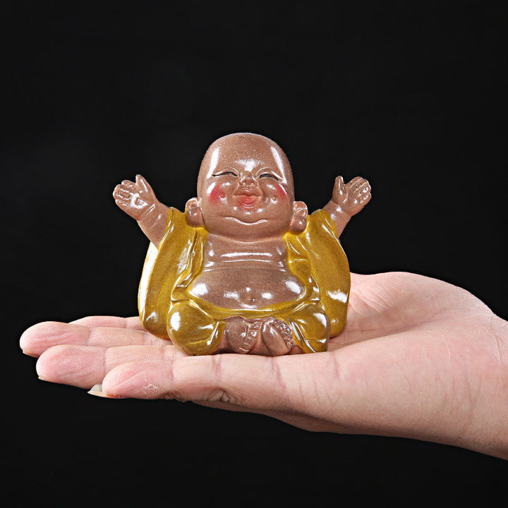 Buddha Stones Color Changing Laughing Buddha Resin Tea Pet Wealth Home Figurine Decoration - image 2