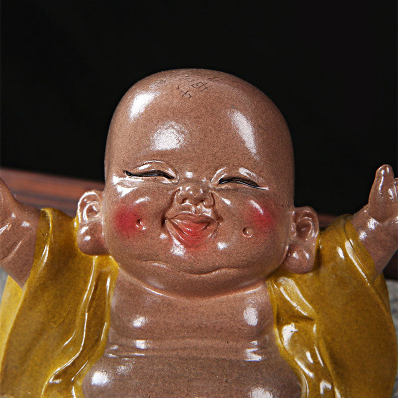 Buddha Stones Color Changing Laughing Buddha Resin Tea Pet Wealth Home Figurine Decoration - image 5