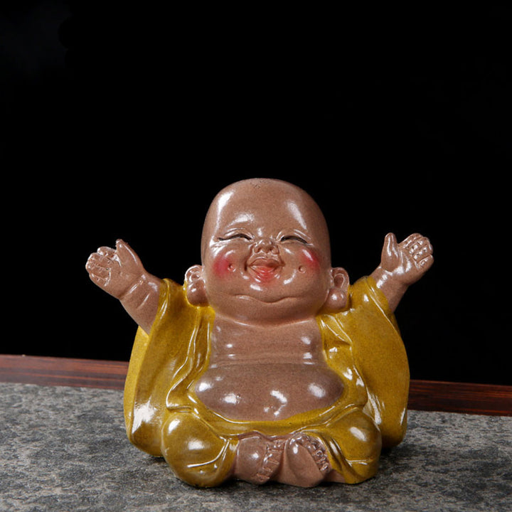 Buddha Stones Color Changing Laughing Buddha Resin Tea Pet Wealth Home Figurine Decoration - image 3