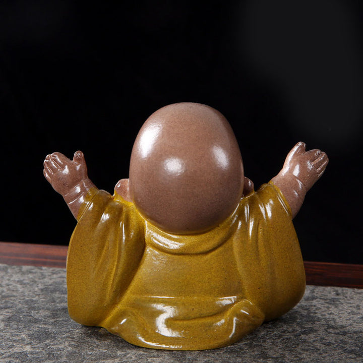 Buddha Stones Color Changing Laughing Buddha Resin Tea Pet Wealth Home Figurine Decoration - image 4
