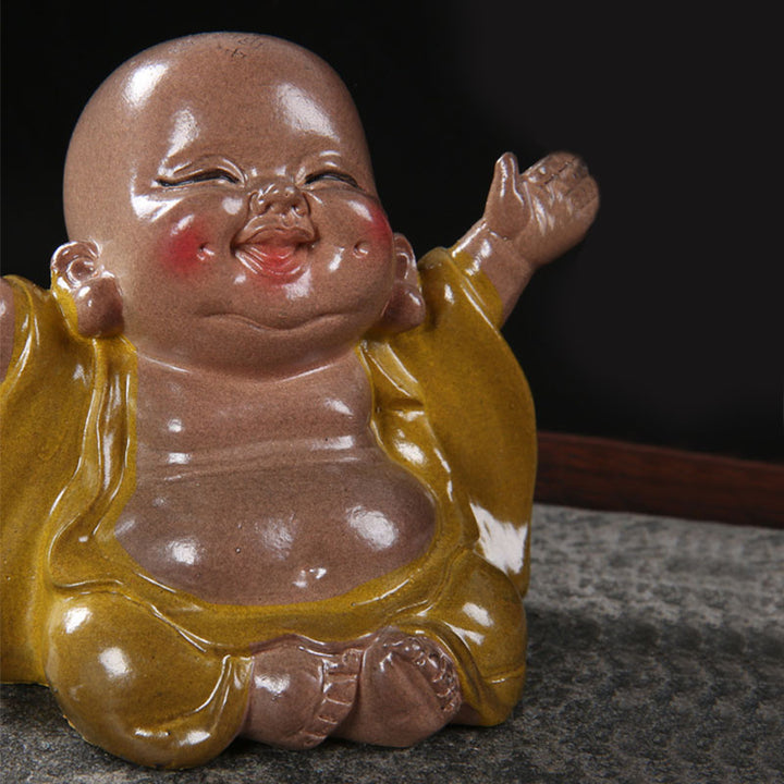 Buddha Stones Color Changing Laughing Buddha Resin Tea Pet Wealth Home Figurine Decoration - image 6