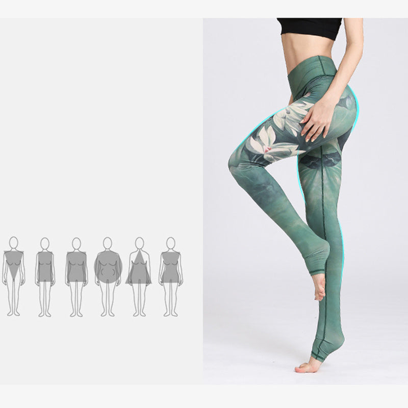 Buddha Stones Lotus Flower Print Design Pants Sports Fitness Yoga Leggings Women's Yoga Pants - image 7