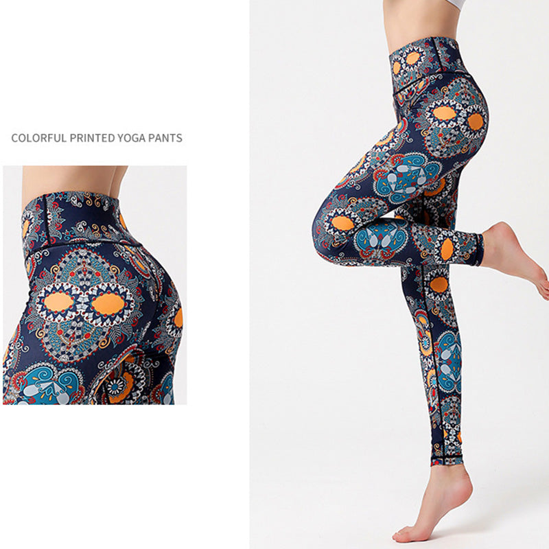 Buddha Stones Flowers Leaves Birds Print Pants Sports Fitness Yoga Dance Leggings Women's Yoga Pants - image 3