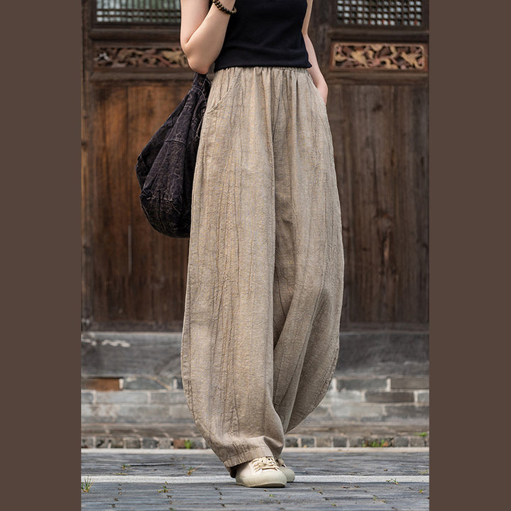 Buddha Stones Ramie Cotton Linen Pants Tie-dye Design Trousers Loose Zen Yoga Women's Pants with Pockets - image 11