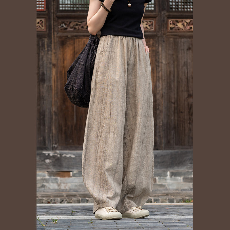 Buddha Stones Ramie Cotton Linen Pants Tie-dye Design Trousers Loose Zen Yoga Women's Pants with Pockets - image 14