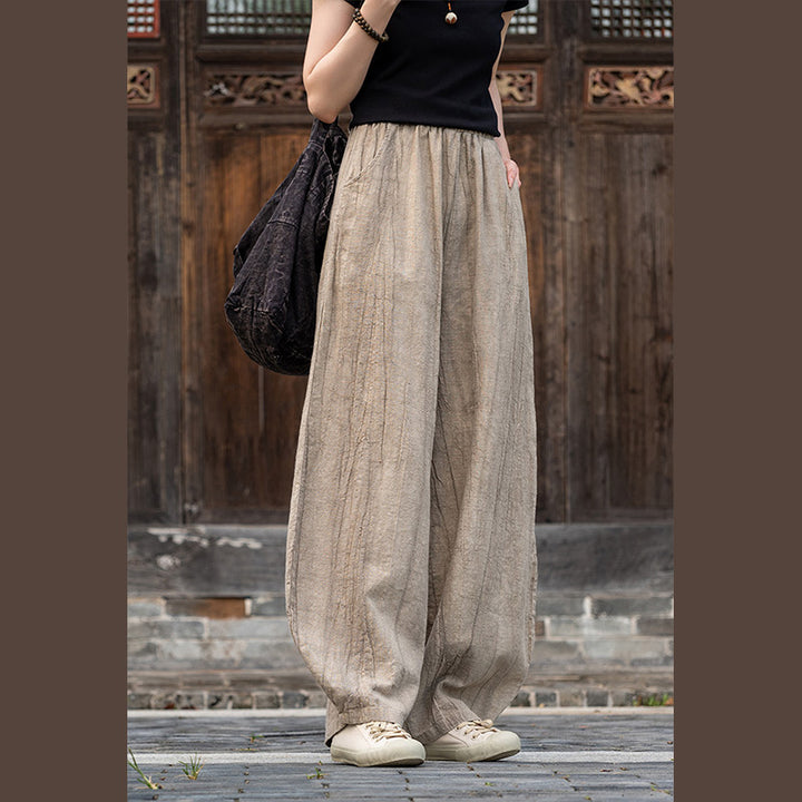 Buddha Stones Ramie Cotton Linen Pants Tie-dye Design Trousers Loose Zen Yoga Women's Pants with Pockets - image 14