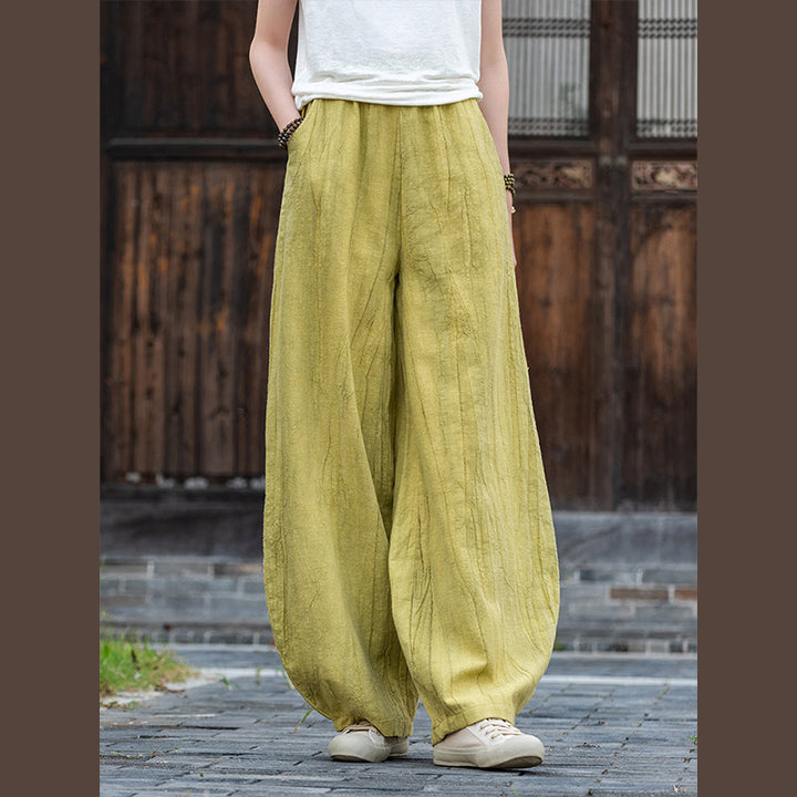 Buddha Stones Ramie Cotton Linen Pants Tie-dye Design Trousers Loose Zen Yoga Women's Pants with Pockets - image 27